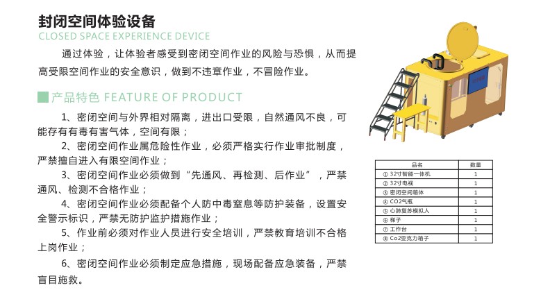 安邦致远封闭空间体验设备为您的安全保驾护航